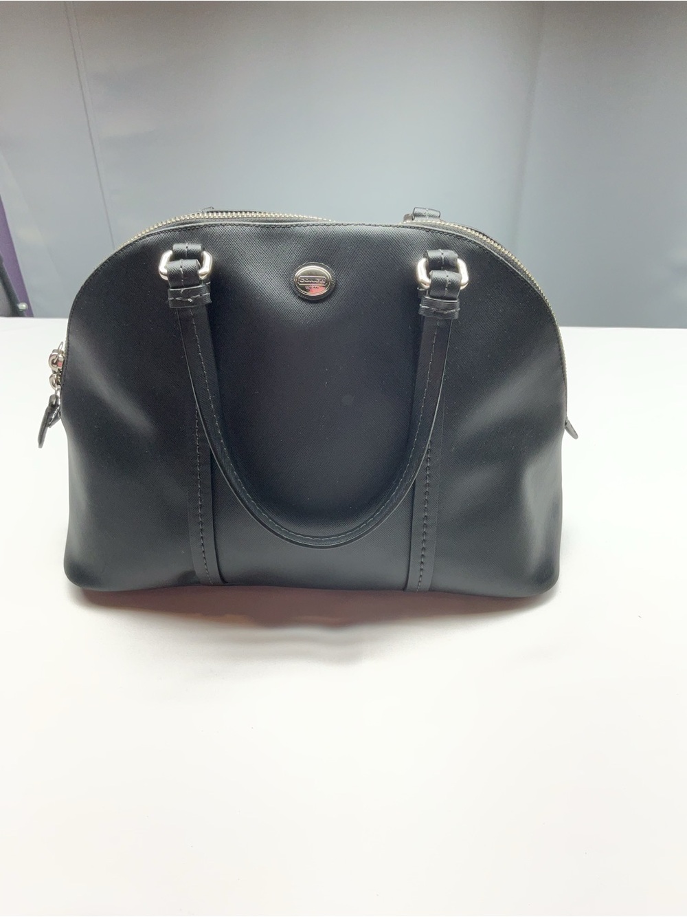 Coach Black Leather Dome Satchel
